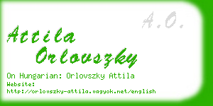 attila orlovszky business card